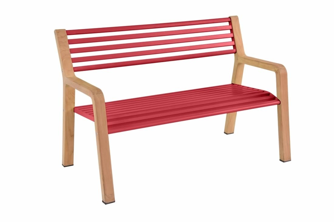 Fermob Bank Somerset, Teak / Alu - Mohnrot