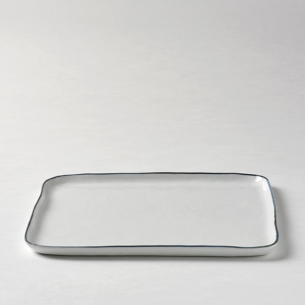 Lambert quadratischer Teller / Hauptspeisenteller, Porzellan Piana - Basaltgrau