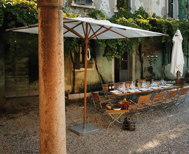 Weishäupl Teakschirm, 300 x 300 cm - Stoffbespannung ACRYLTUCH