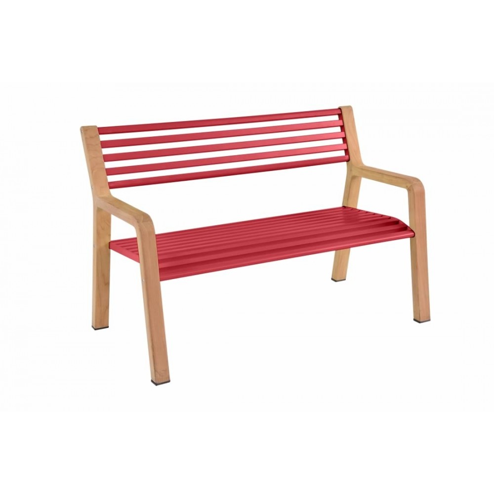 Fermob Bank Somerset, Teak / Alu - Mohnrot