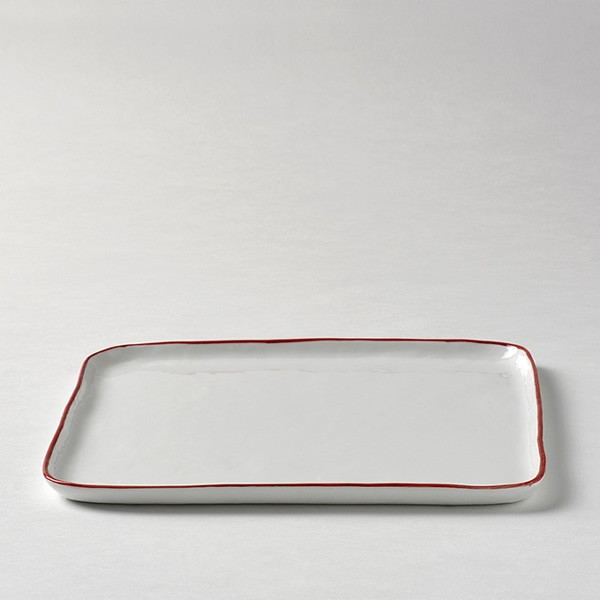 Lambert quadratischer Teller / Hauptspeisenteller, Porzellan Piana - Rot