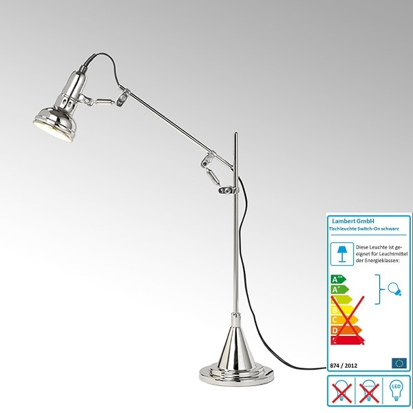 Lambert Tischleuchte 1 Switch On, vernickelt