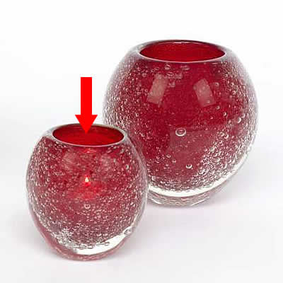 Lambert kleines Windlicht / Vase Salviato - Rot