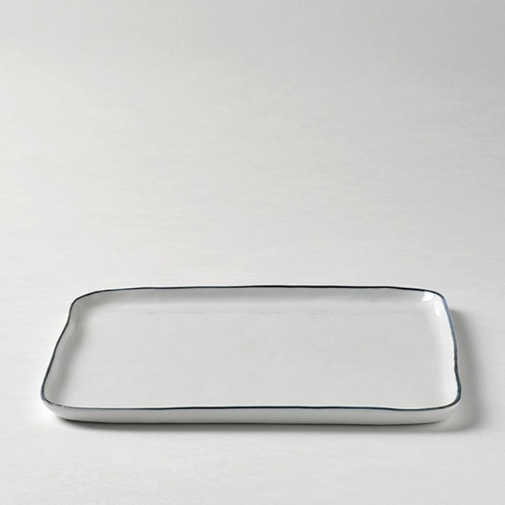 Lambert quadratischer Teller / Hauptspeisenteller, Porzellan Piana - Basaltgrau