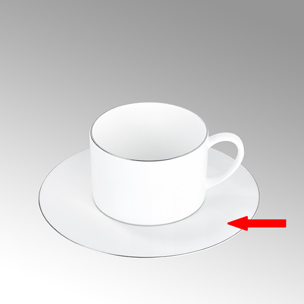 Lambert Teetasse / Kaffeetasse Untertasse, Porzellan Serene - Platinumrand