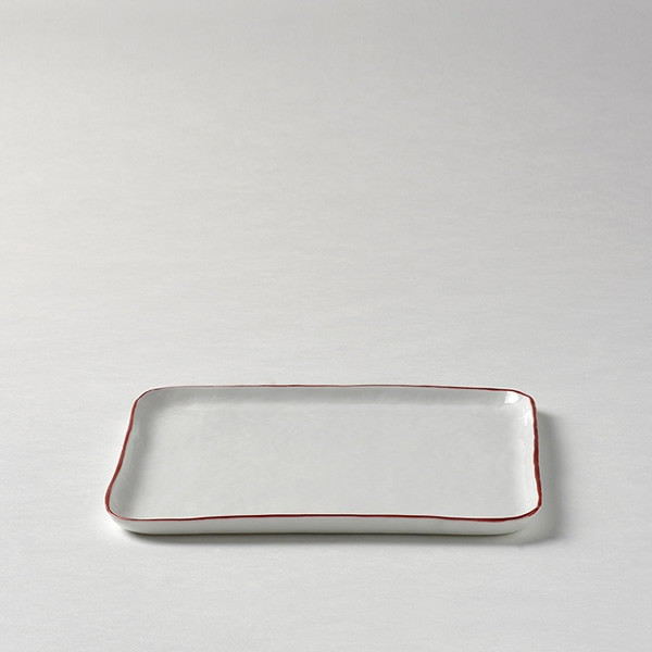 Lambert quadratischer Teller / Kuchenteller, Porzellan Piana - Rot