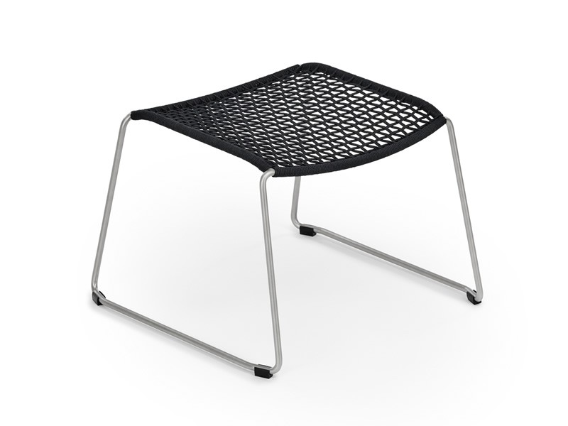 Weißhäupl Fußhocker Slope - Edelstahl / Kordelgeflecht