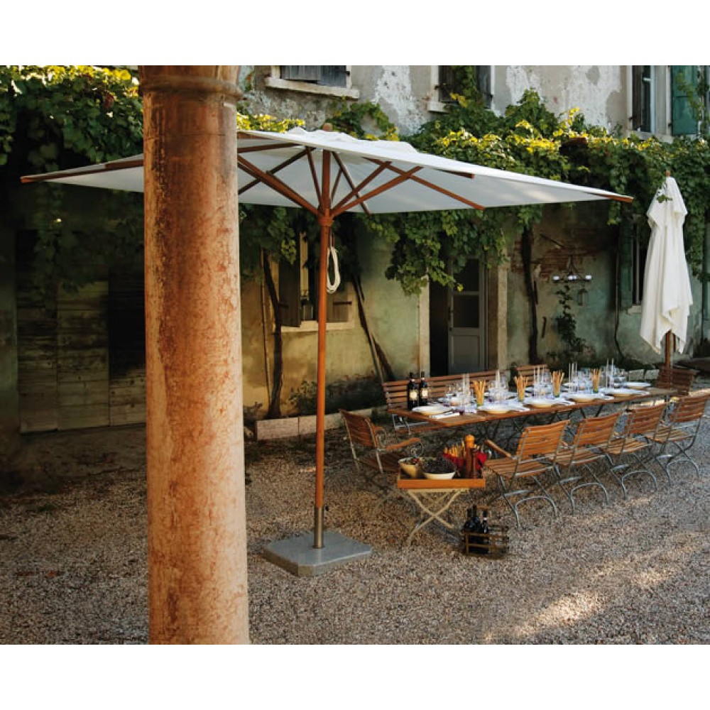 Weishäupl Teakschirm, 250 x 250 cm - Stoffbespannung ACRYLTUCH