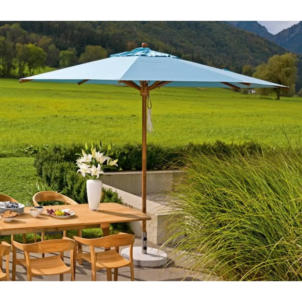 Weishäupl Teakschirm, Ø 350 cm, 8-eckig - Stoffbespannung ACRYLTUCH