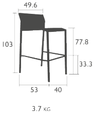 Fermob hoher Barhocker Cadiz Ma&szlig;e