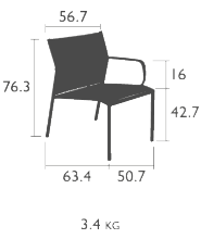 Fermob tiefer Sessel Cadiz Ma&szlig;e